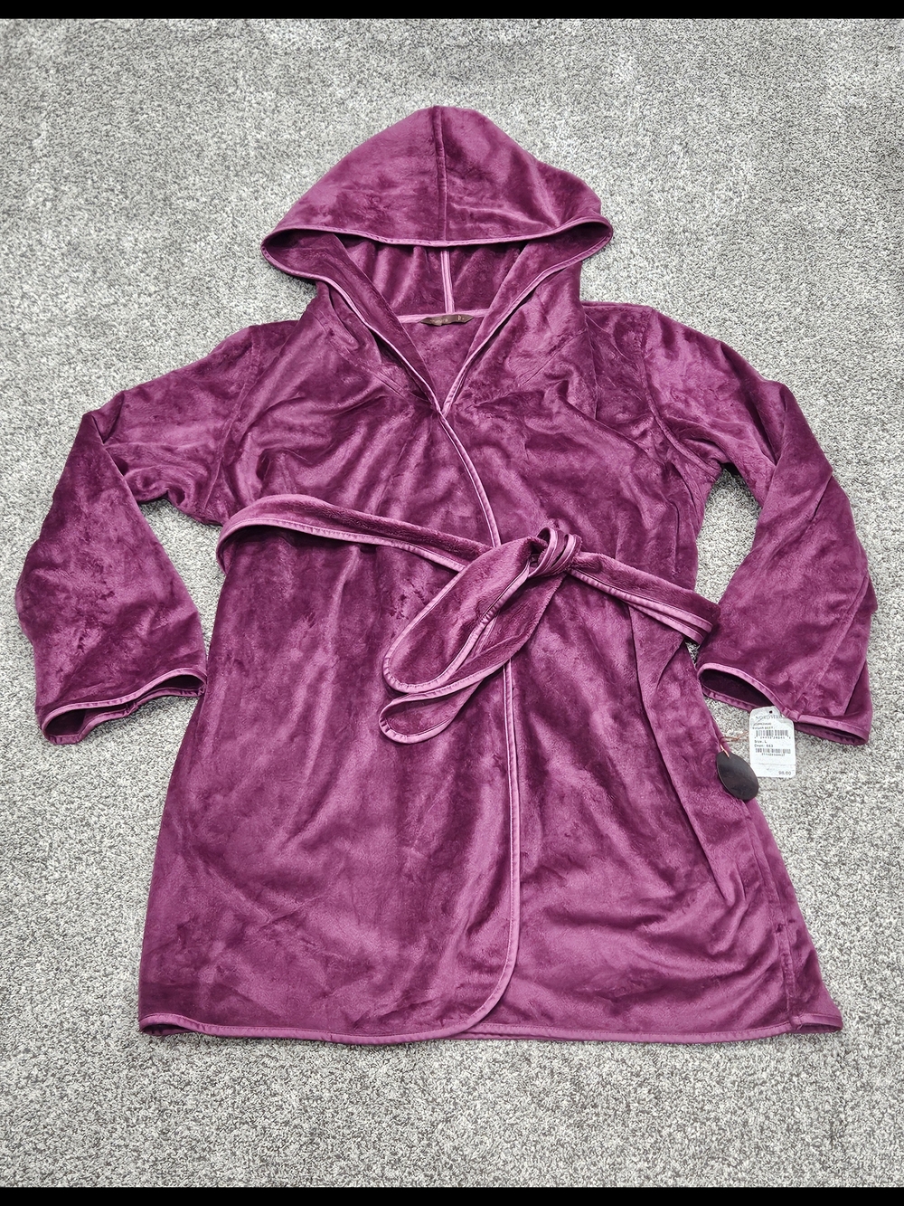 Shimera Plush Hooded Robe in Sugar Beet NWT